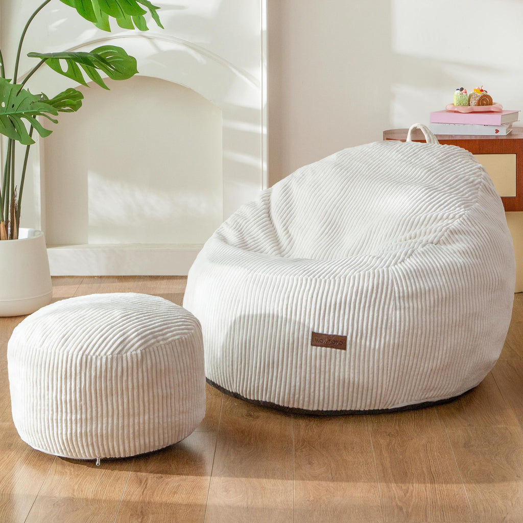 MAXYOYO Kids Bean Bag Chair with Ottoman, Handle, 31.5 x 23.6 in