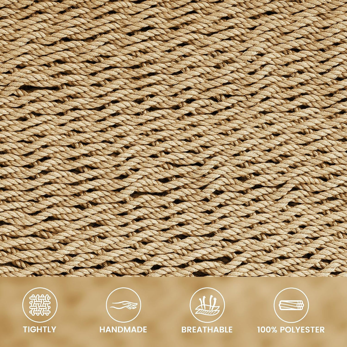 Lazy Daze 2 Person Caribbean Rope Hammock, Handwoven Double Hammock