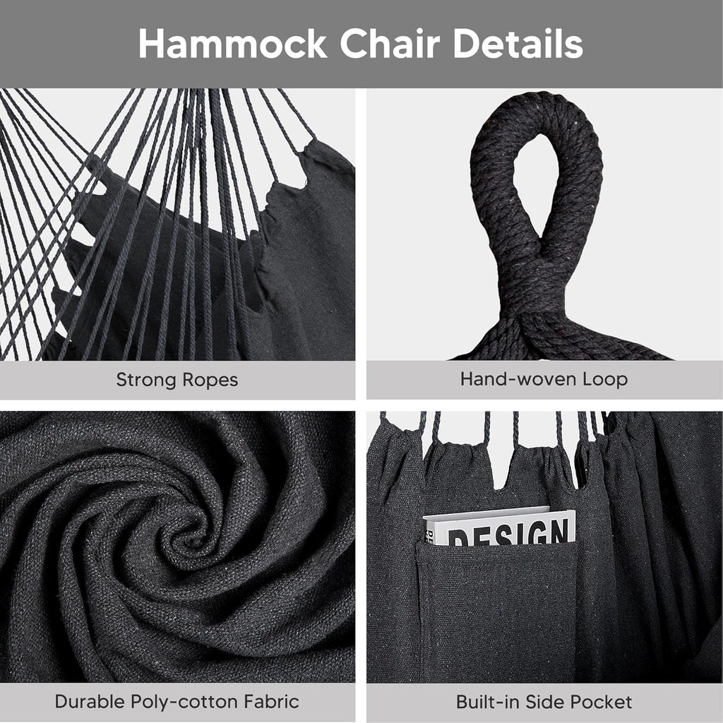 SUNCREAT 2-in-1 Hammocks Hammock Chair with Stand, Patented, Blue Stripe