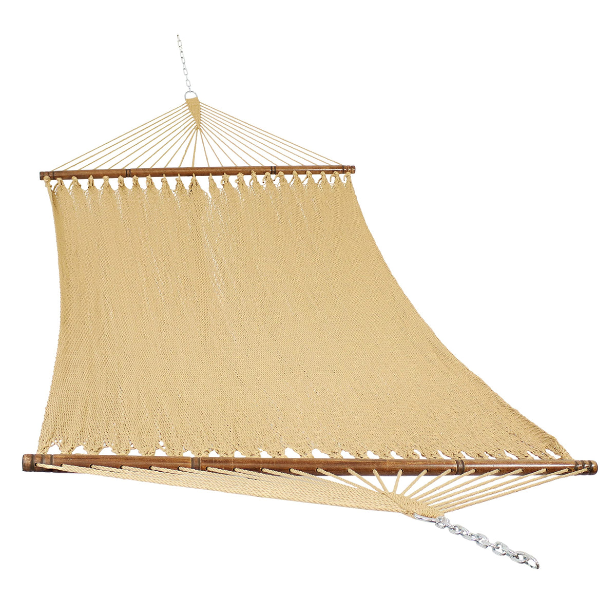 Sunnydaze 75" x 55" Bed, Heavy-Duty Double Rope Hammock for Outside, Red