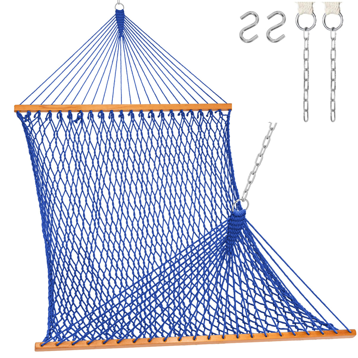 Lazy Daze Double Handwoven Rope Hammock for Outdoor Fits 13-15 FT Stand
