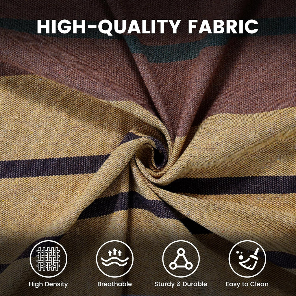 Lazy Daze 2 Person Cotton Hammock with 10.5FT Brown Wood Hammock Stand